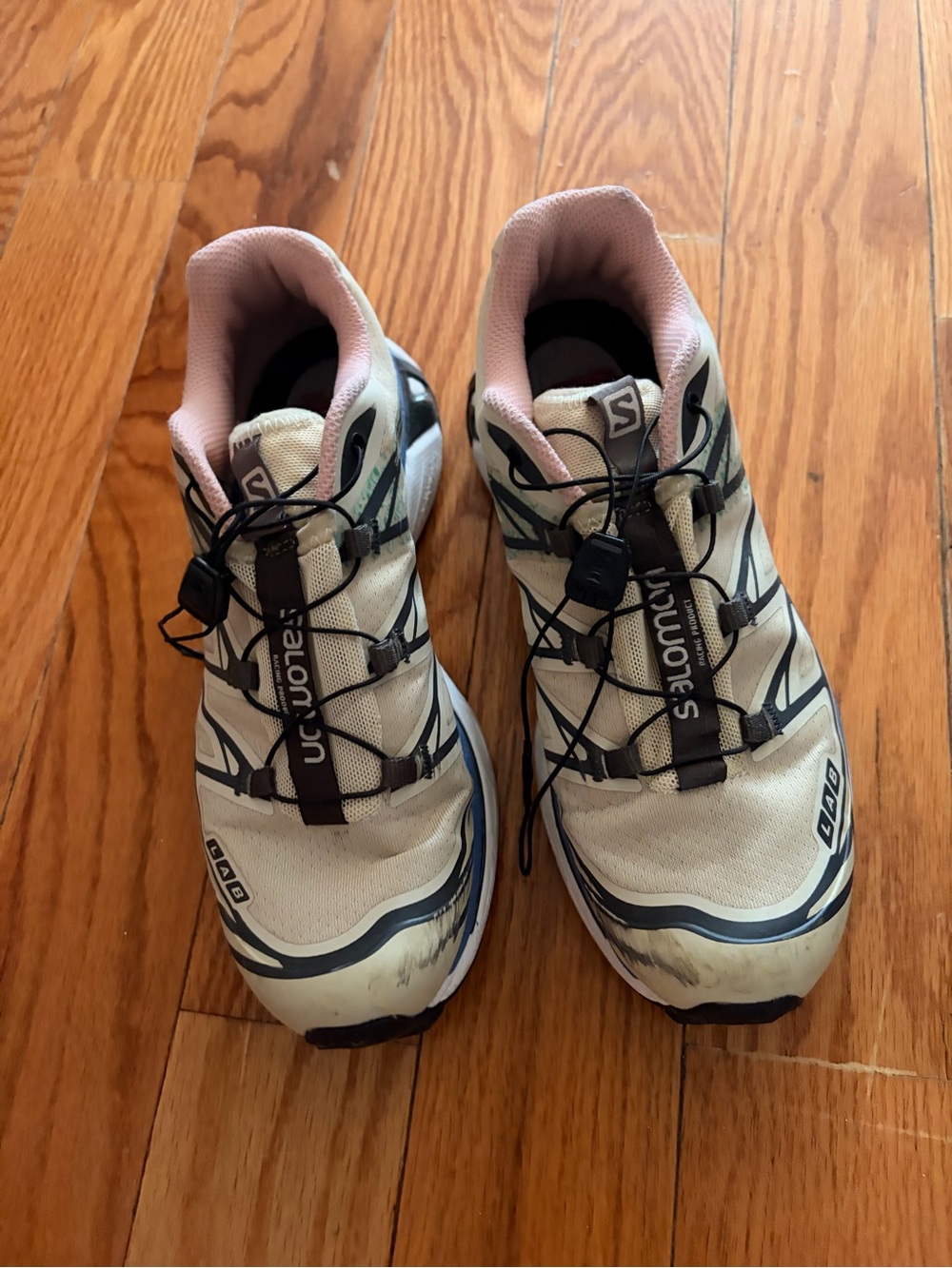 Salomon GTX-6 cream and Pink Trail Running Shoes